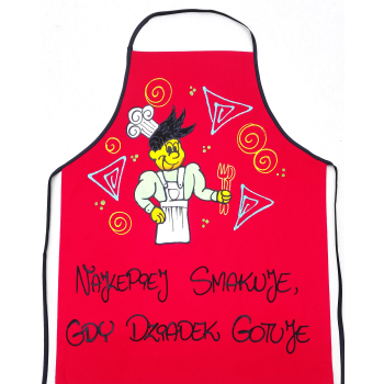 [Fb54] Fartuszek bawełniany NAJLEPIEJ SMAKUJE GDY DZIADEK GOTUJE